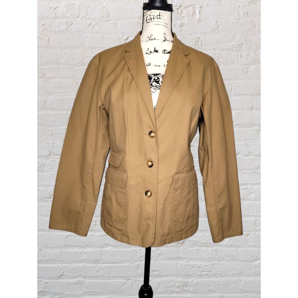 Orvis Womens Medium Camel Brown Chore Coat Outdoor Canvas Workwear Blazer Jacket